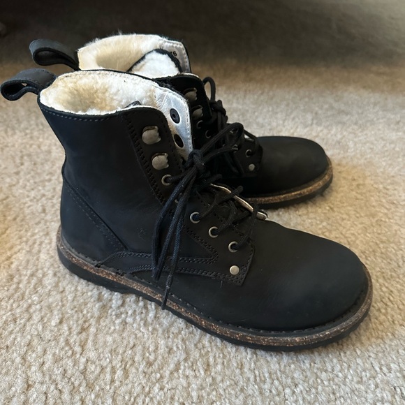 Black Birkenstock Lace Up Boot - Picture 2 of 6